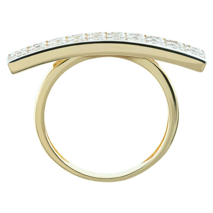 Inel Aur 8K Stilat Stea, Cristale Strălucitoare - Design Modern