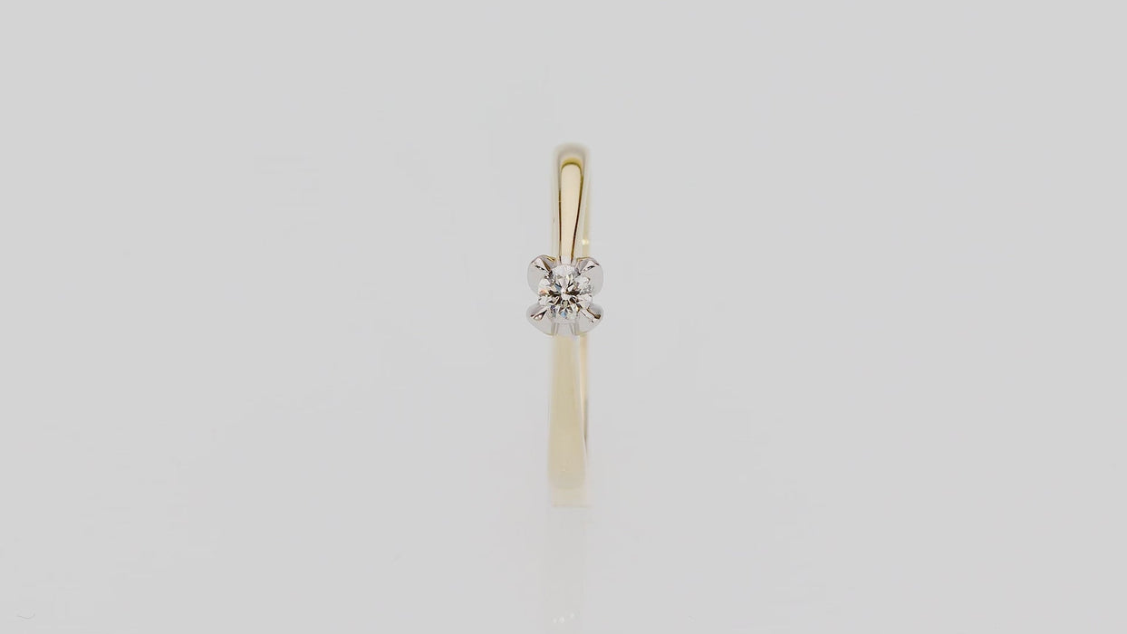 Inel Aur 14K cu Diamant Natural 0.10 ct