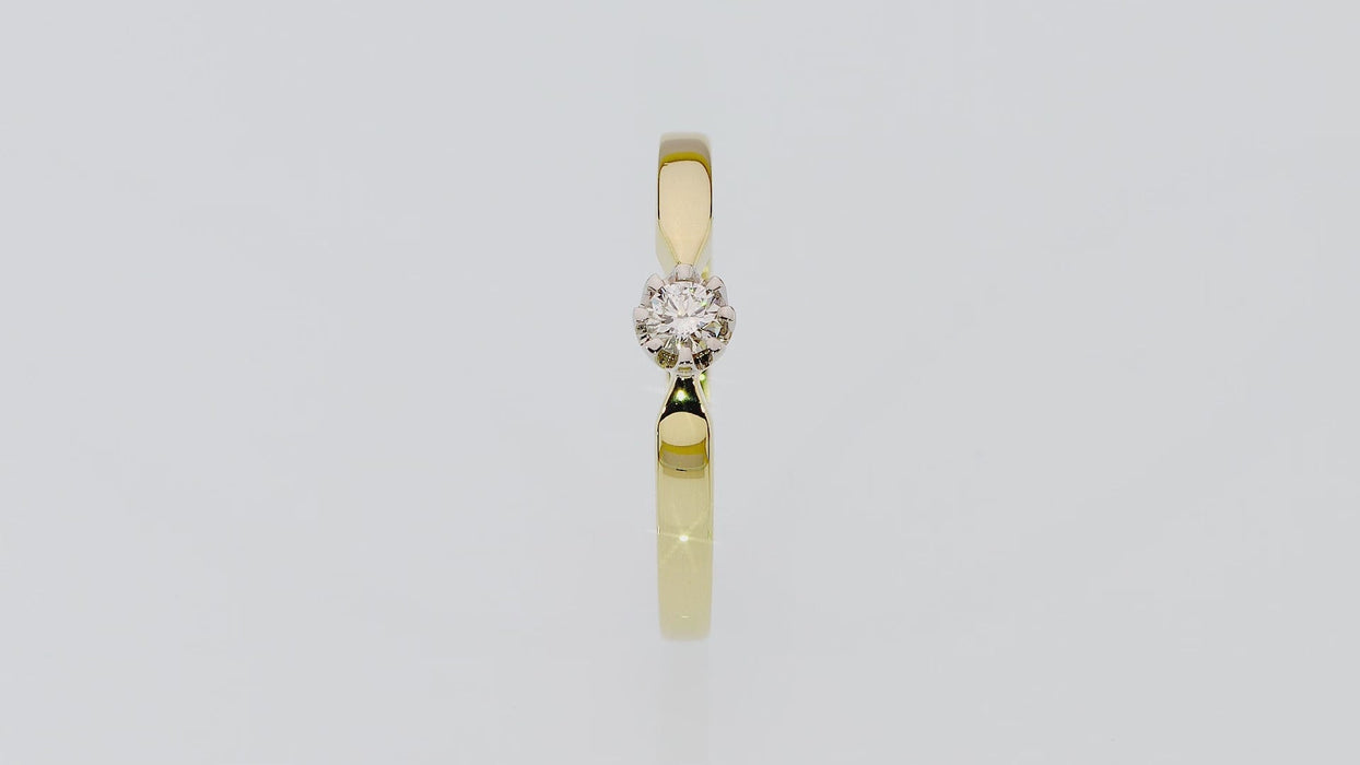 Inel Aur 14K cu Diamant Natural 0.10 ct