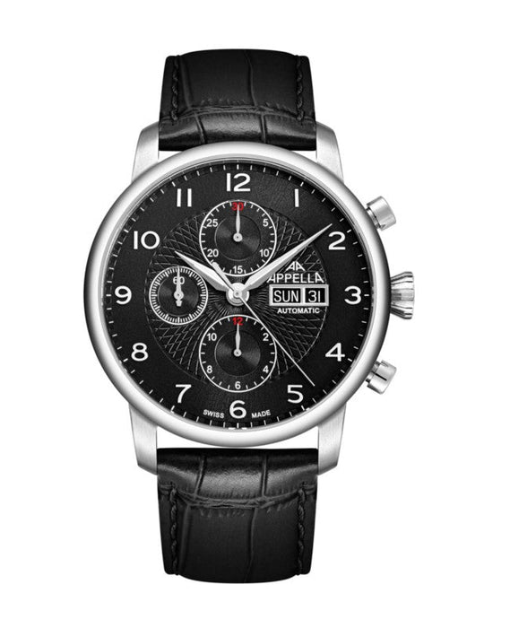 Ceas Appella, L70010.5224ACH, 42,5 mm, silver, capac spate cu sticlă de safir antireflex