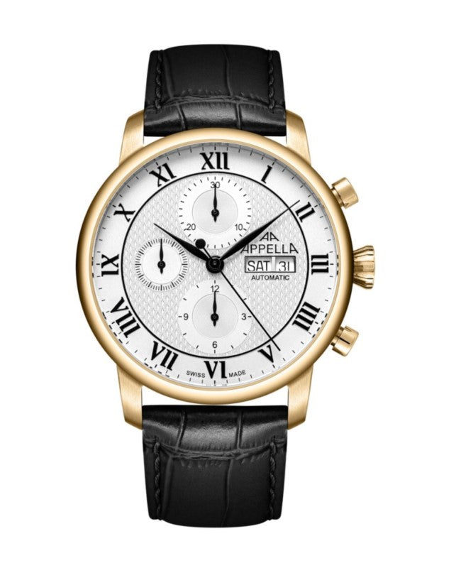 Ceas Appella, L70010.1233ACH, 42,5 mm, gold, capac spate cu sticlă de safir antireflex