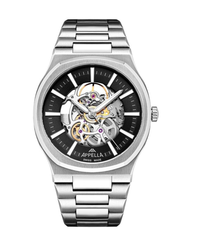 Ceas Appella, L12006.5116ASQ, 43 mm, silver, capac spate cu sticlă de safir antireflex