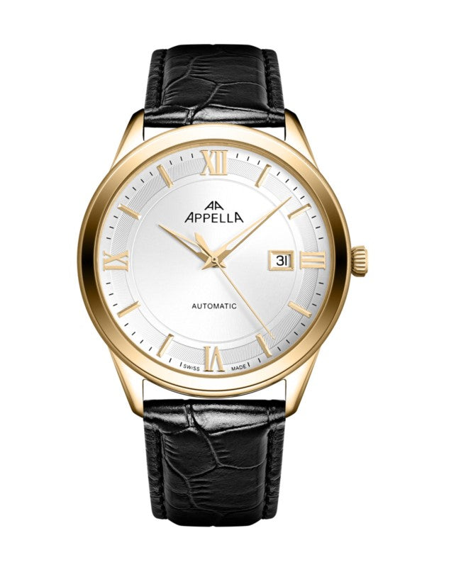 Ceas Appella, L70014.1263A, 42 mm, gold, capac spate cu sticlă de safir antireflex