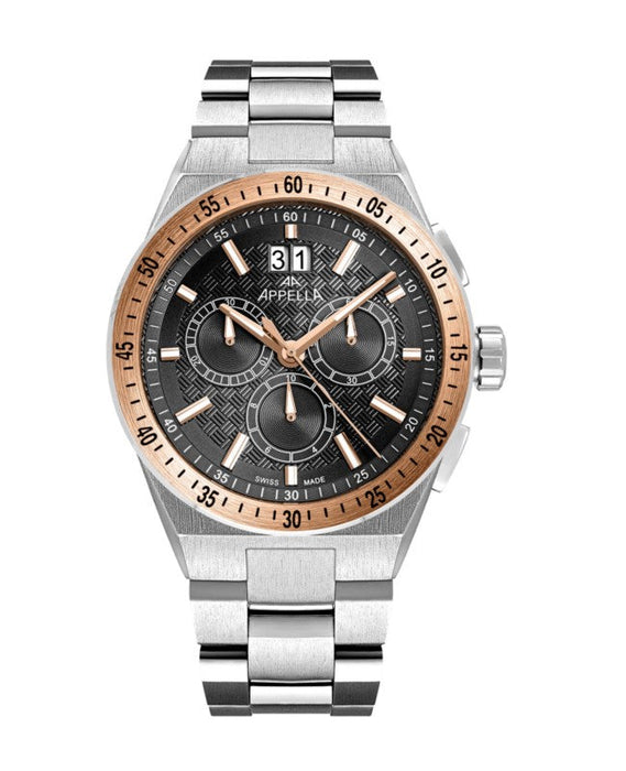 Ceas Appella, L70015.R116CH, 41 mm, silver - rose gold