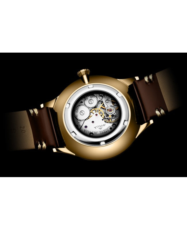 Ceas Appella, L90.1213M, 41 mm, gold, capac spate cu sticlă de safir