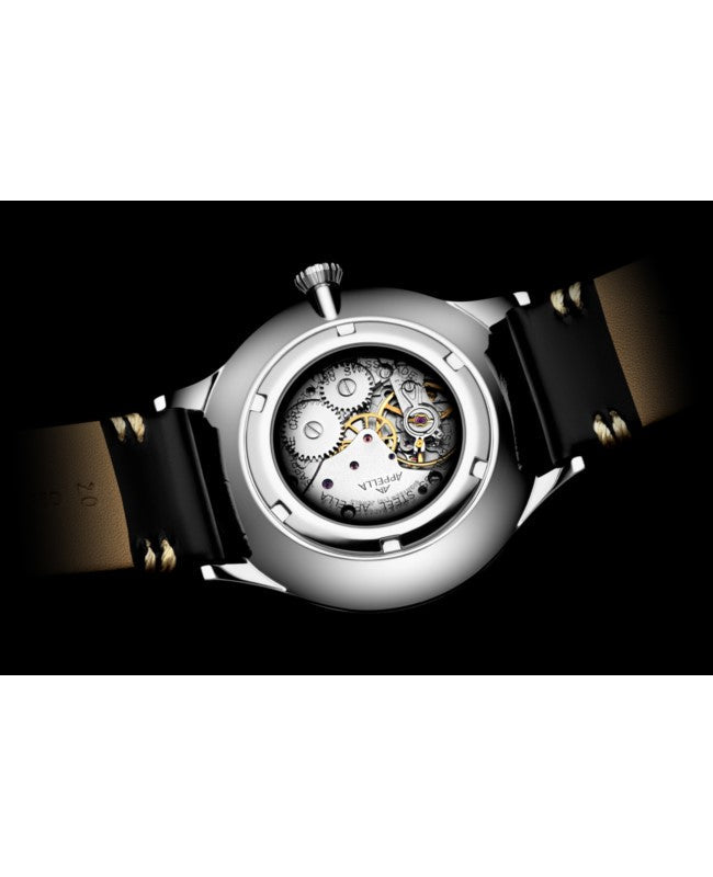 Ceas Appella, L90.52R6M, 41 mm, silver, capac spate cu sticlă de safir