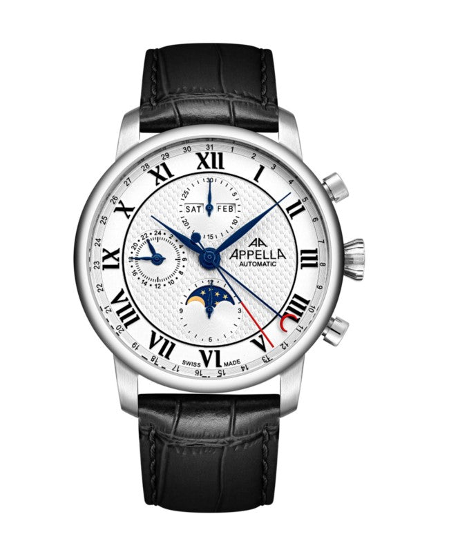 Ceas Appella, L70010.5233ACH, 42,5 mm, silver, capac spate cu sticlă de safir antireflex