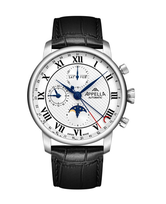 Ceas Appella, L70010.5233ACH, 42,5 mm, silver, capac spate cu sticlă de safir antireflex