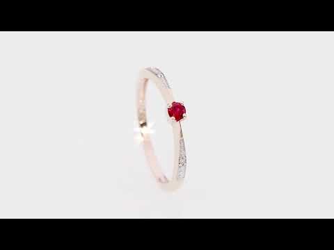 Inel Aur 14K W0465 Rubin 0.15ct Video