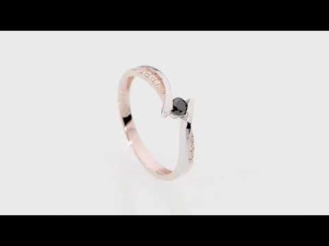 Inel Aur 14K W0177 Diamant Negru 0.12ct Video