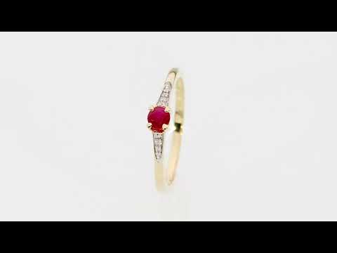 Inel Aur 14K W0466 Rubin 0.30ct Video