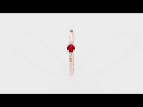 Inel Aur 14K W0464 Rubin 0.15ct Video