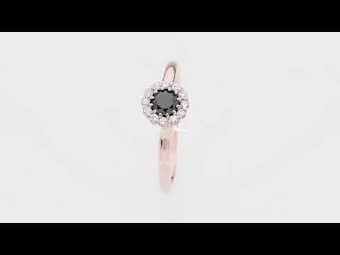 Inel Aur 14K W0622 Diamant Negru 0.50ct Video