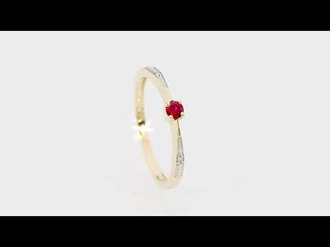 Inel Aur 14K W0465 Rubin 0.15ct Video