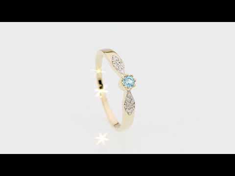 Inel Aur 14K W0613 Topaz 0.15ct Video