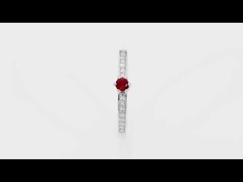 Inel Aur 14K W0459 Rubiniu 0.15ct Video