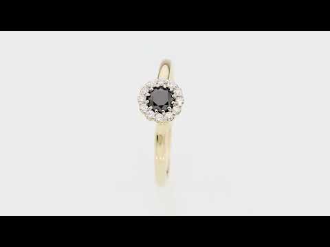 Inel Aur 14K W0622 Diamant Negru 0.50ct Video