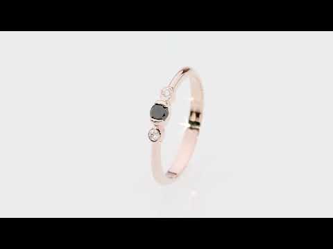 Inel Aur 14K W0620 Diamant Negru 0.12ct Video