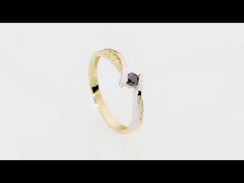 Inel Aur 14K W0177 Diamant Negru 0.12ct Video