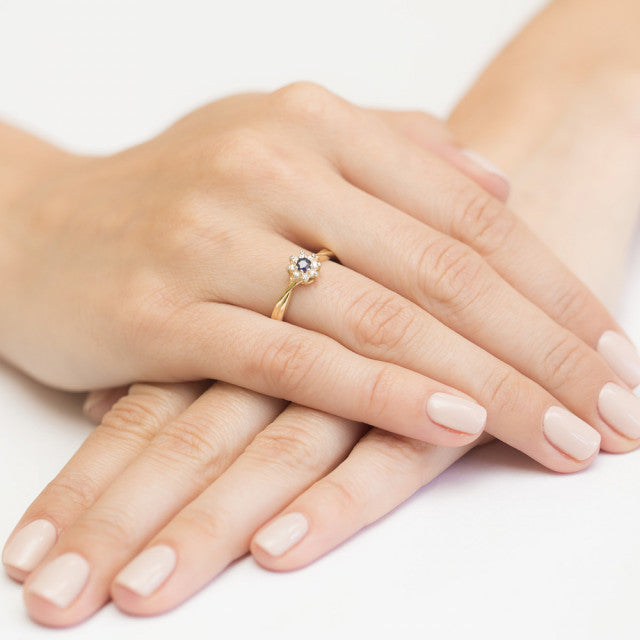 Inel Aur 14k cu Safir 0.15 ct