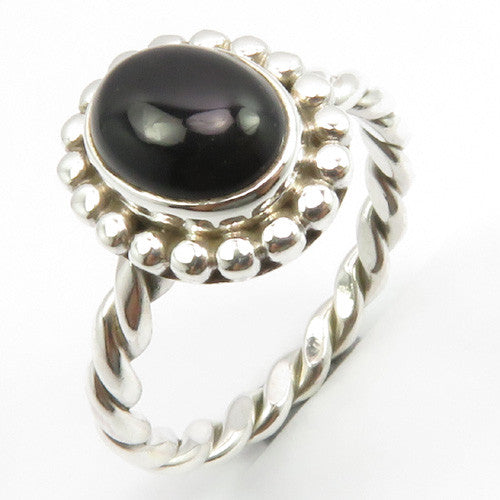 Inel Argint 925 cu Onix Negru Cabochon