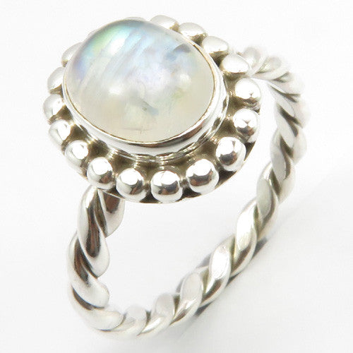 Inel Argint 925 cu Piatra Lunii Cabochon