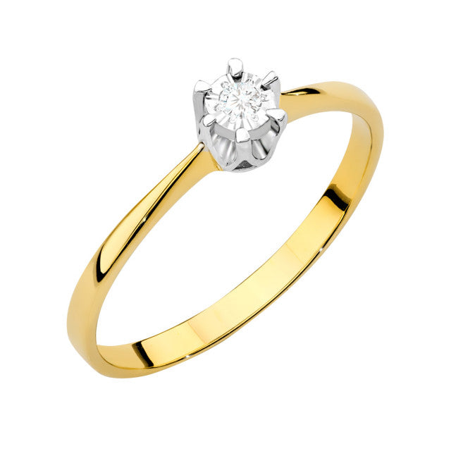 Inel Aur 14K cu Diamant Natural 0.03 ct