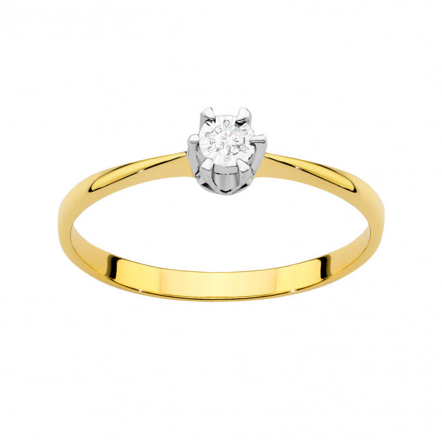Inel Aur 14K cu Diamant Natural 0.03 ct