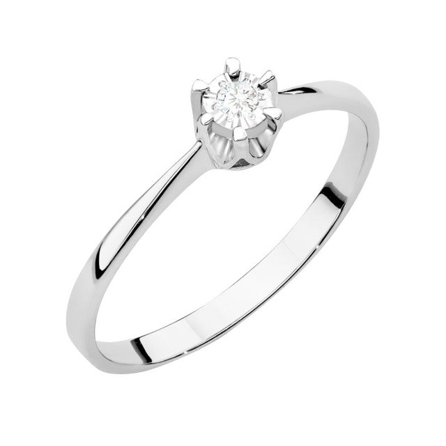 Inel Aur 14K cu Diamant Natural 0.03 ct