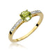 Inel Aur 14K  cu Peridot 0.60 ct si Diamante Naturale laterale 0.05 ct