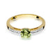 Inel Aur 14K  cu Peridot 0.60 ct si Diamante Naturale laterale 0.05 ct