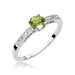 Inel Aur 14K  cu Peridot 0.60 ct si Diamante Naturale laterale 0.05 ct