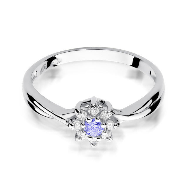 Inel Aur 14K cu Ametist 0.10 ct si Diamante Naturale 0.12 ct