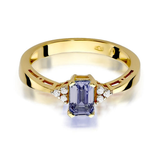 Inel Aur 14K cu Ametist 0.50 ct si Diamante Naturale 0.03 ct