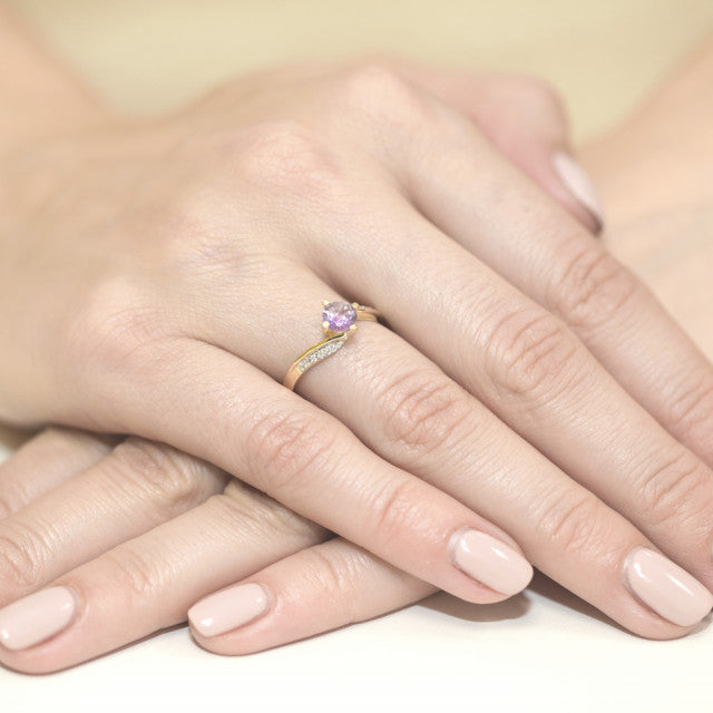 Inel Aur 14k cu Ametist 0.50 ct