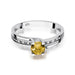 Inel Aur 14K cu Citrin 0.50 ct si Diamante Naturale 0.03 ct