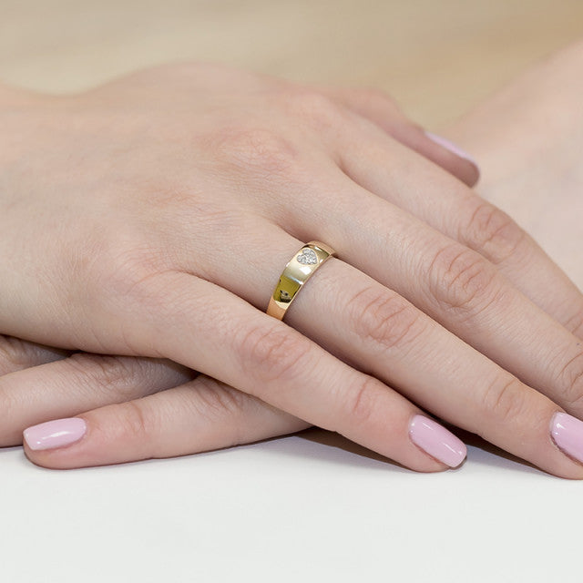 Inel Aur 14K cu Diamant Natural 0.03 ct