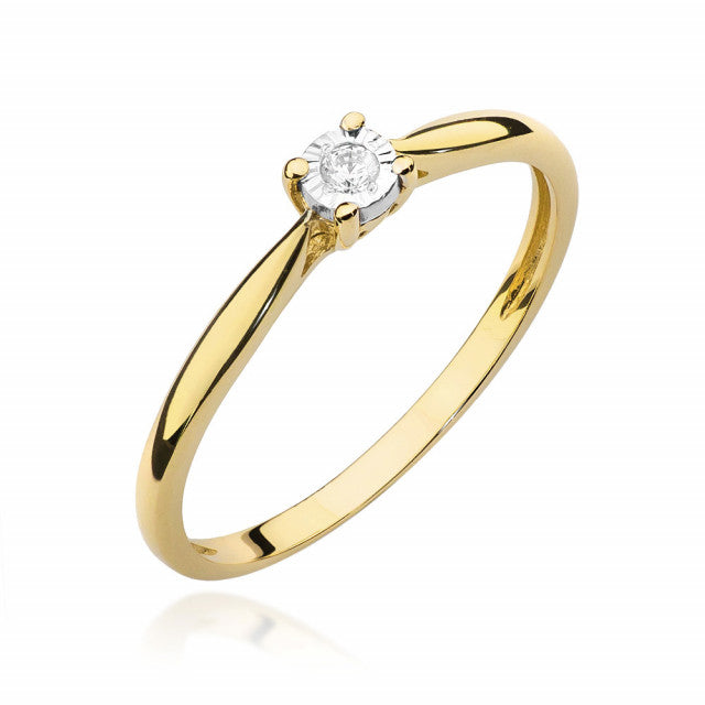 Inel Aur 14K cu Diamant Natural 0.03 ct
