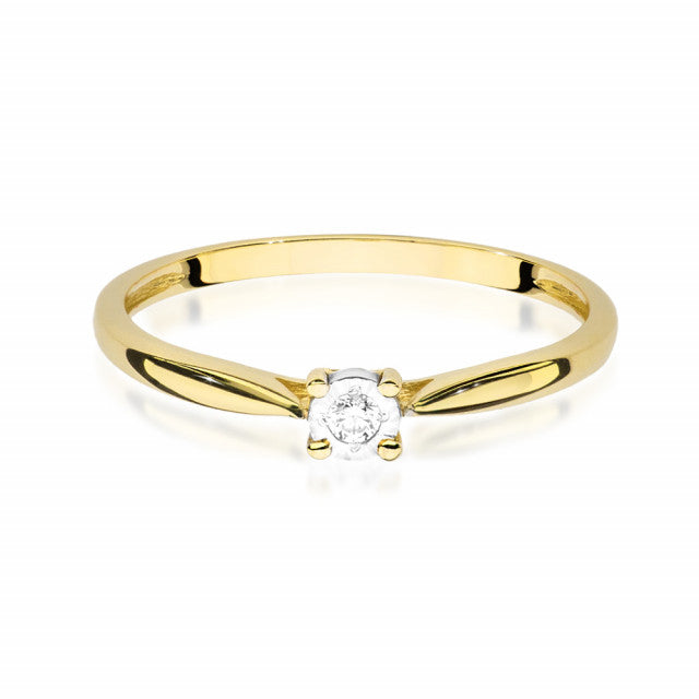 Inel Aur 14K cu Diamant Natural 0.03 ct