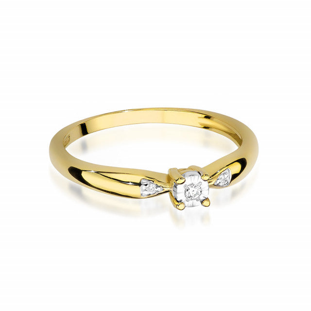 Inel Aur 14K cu Diamant Natural 0.03 ct