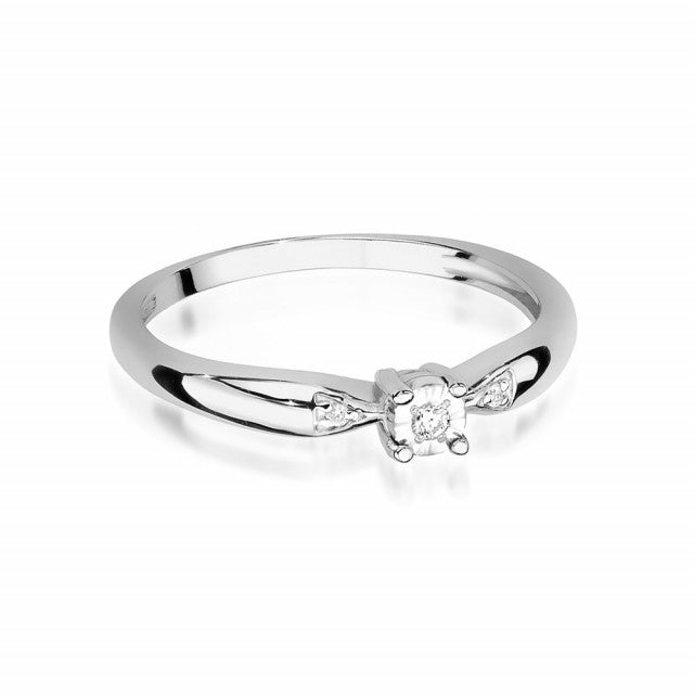 Inel Aur 14K cu Diamant Natural 0.03 ct