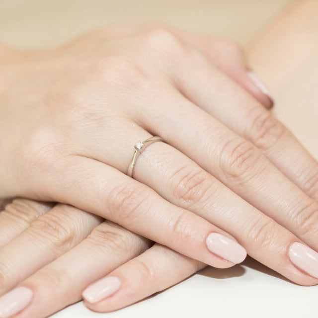 Inel Aur 14K cu Diamant Natural 0.03 ct