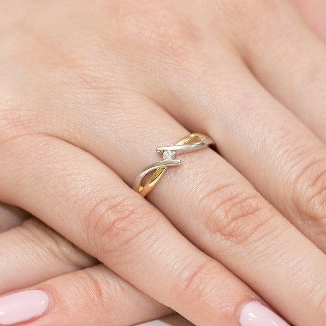 Inel Aur 14K cu Diamant Natural 0.04 ct