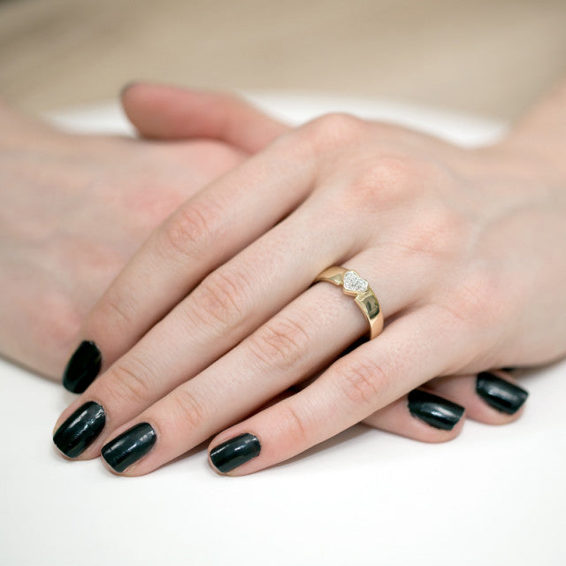 Inel Aur 14k cu Diamant Natural 0.04 ct