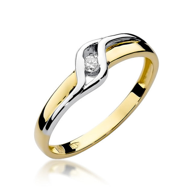 Inel Aur 14k cu Diamant Natural 0.04 ct