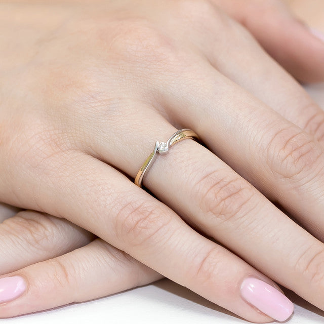 Inel Aur 14K cu Diamant Natural 0.04 ct