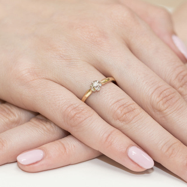 Inel Aur 14K cu Diamant Natural 0.04 ct