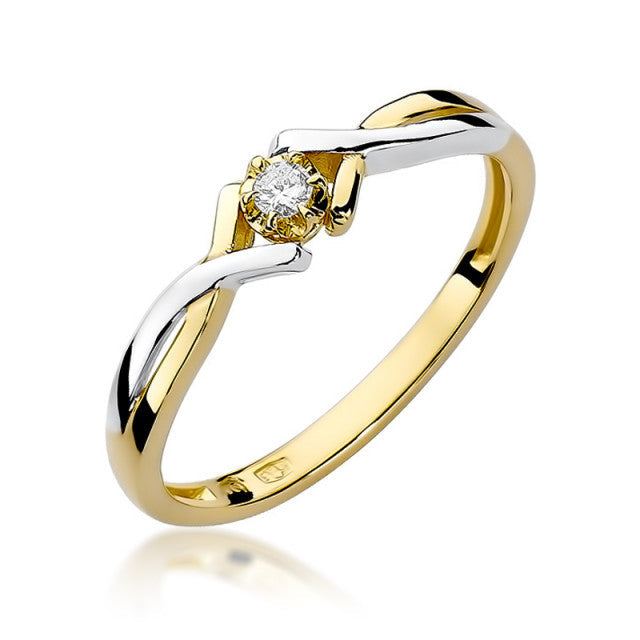 Inel Aur 14K cu Diamant Natural 0.04 ct