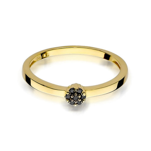 Inel Aur 14K cu Diamante Naturale Negre 0.04 ct
