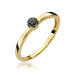 Inel Aur 14K cu Diamante Naturale Negre 0.04 ct